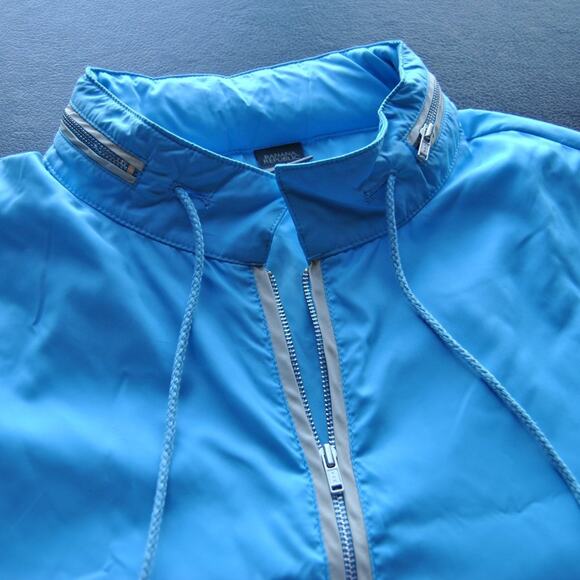 Banana Republic Large Blue Raincoat w/ Hide Away Hood - Picture 3 of 7